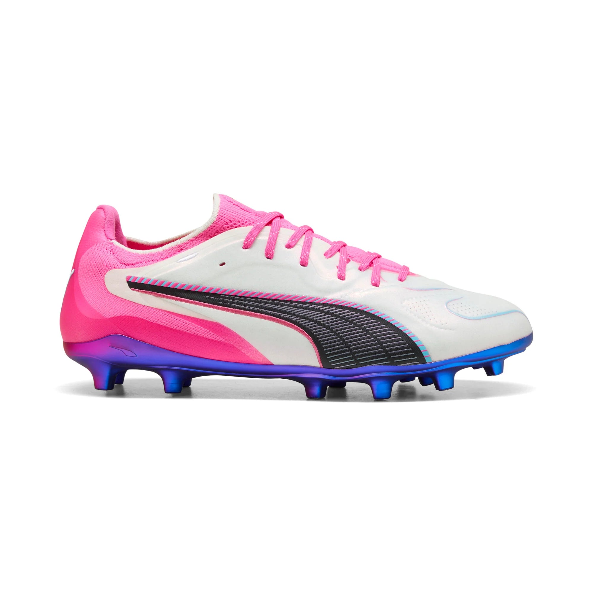 PUMA King 20 Ultimate FG AG Firm Ground Artificial Ground Mens Soccer Cleats White Pink Aqua