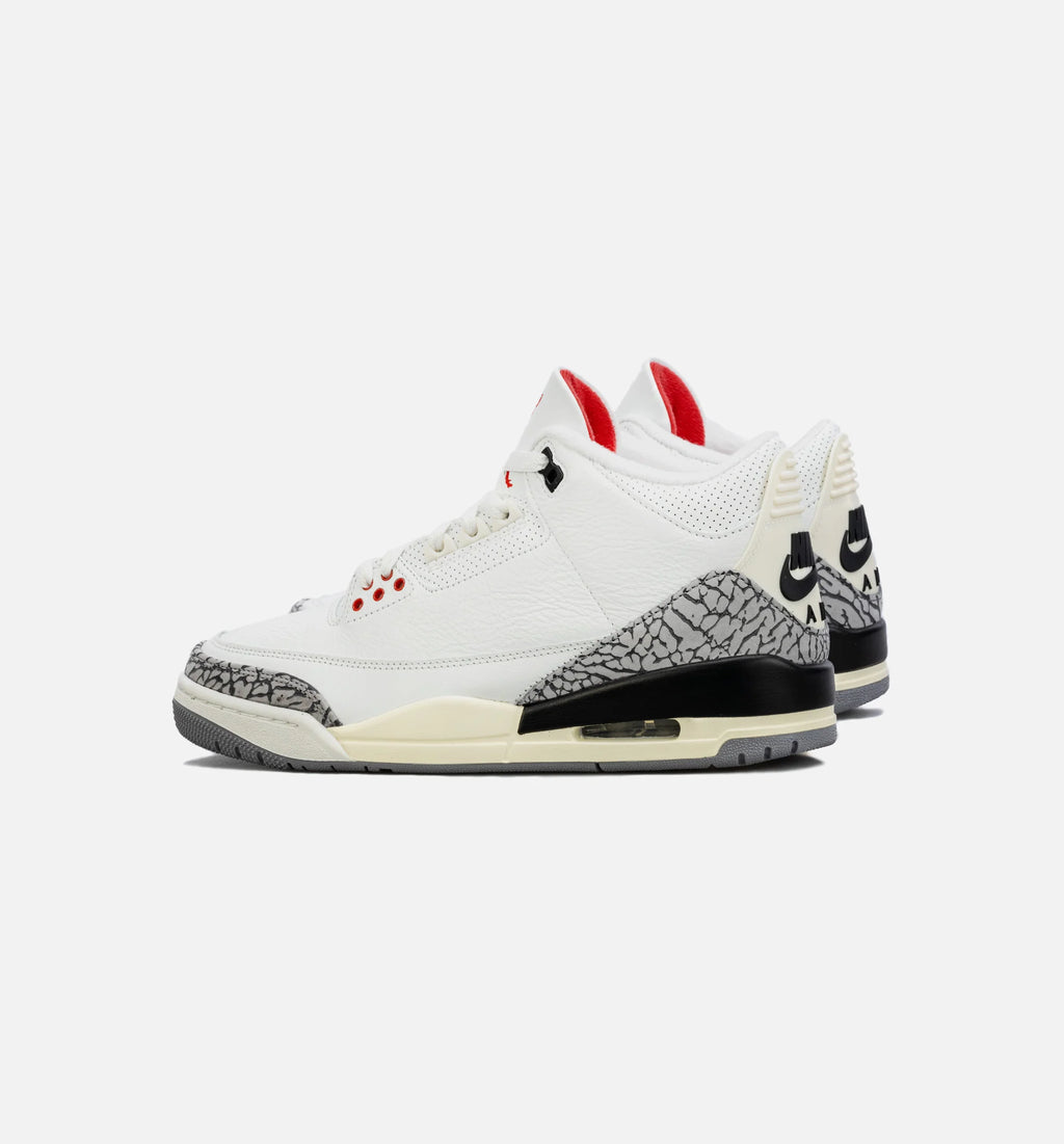 Air Jordan 3 Retro White Cement Reimagined Mens Lifestyle Shoe White Grey Limit One Per Customer