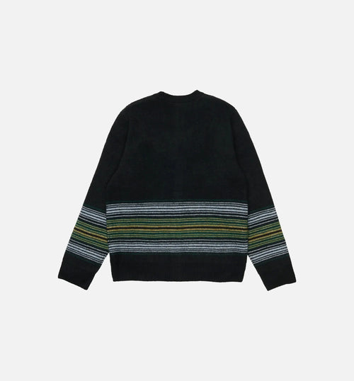 Dillon Stripe Cardigan Mens Sweater Black