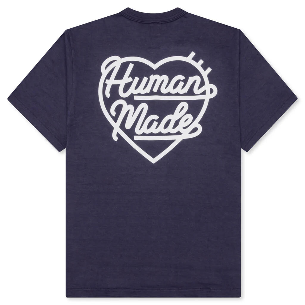 Heart Badge T Shirt Navy