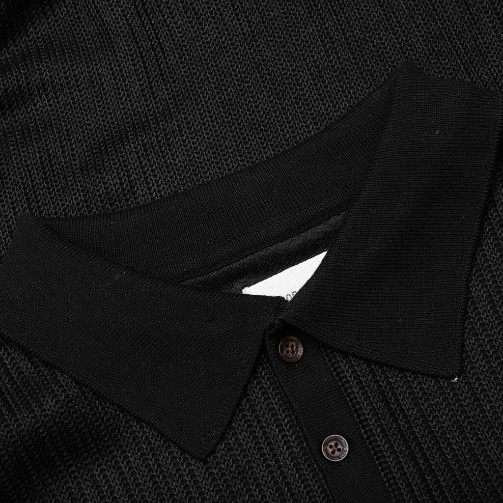 B Summer Knit Polo Shirt Black