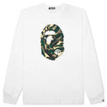 Marbling Camo Ape Head Relaxed Fit L S Tee White