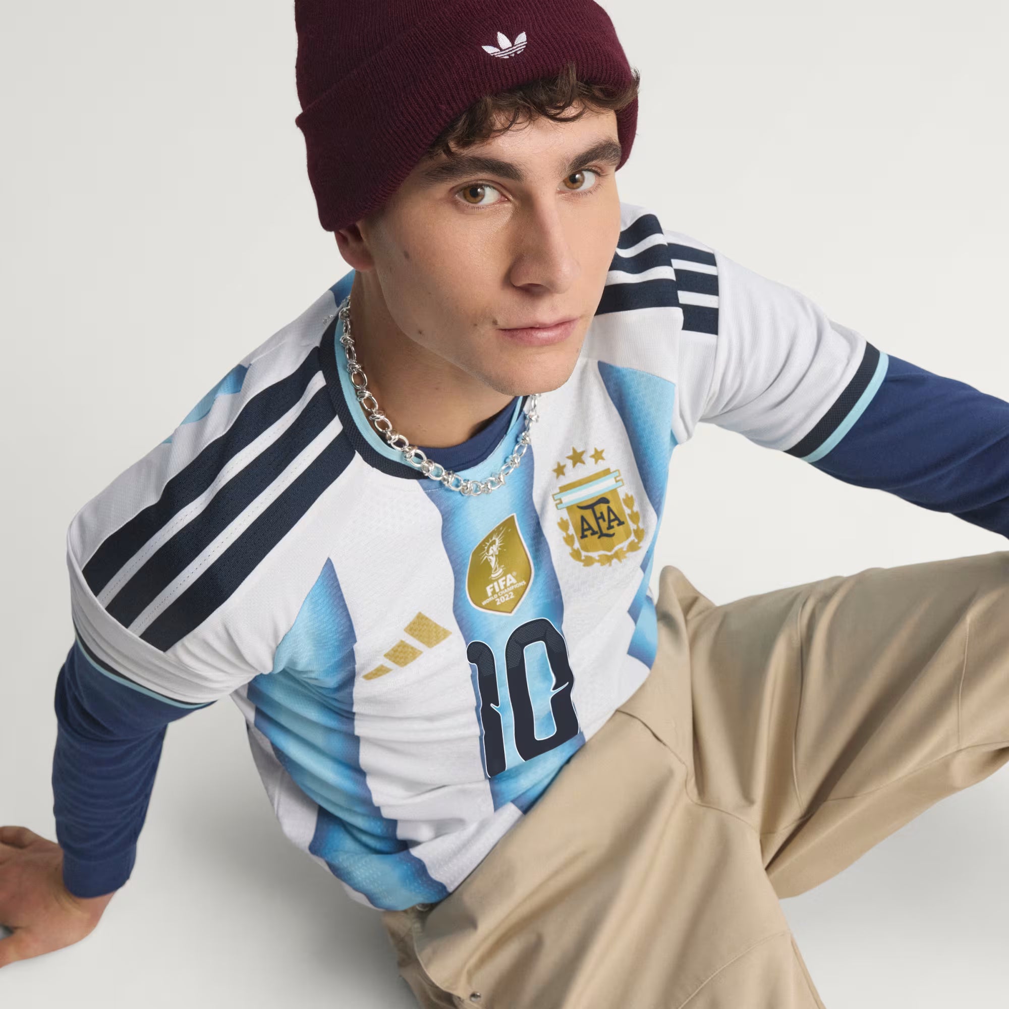 adidas Argentina Home 10 Authentic Mens Soccer Jersey 2026 White Blue