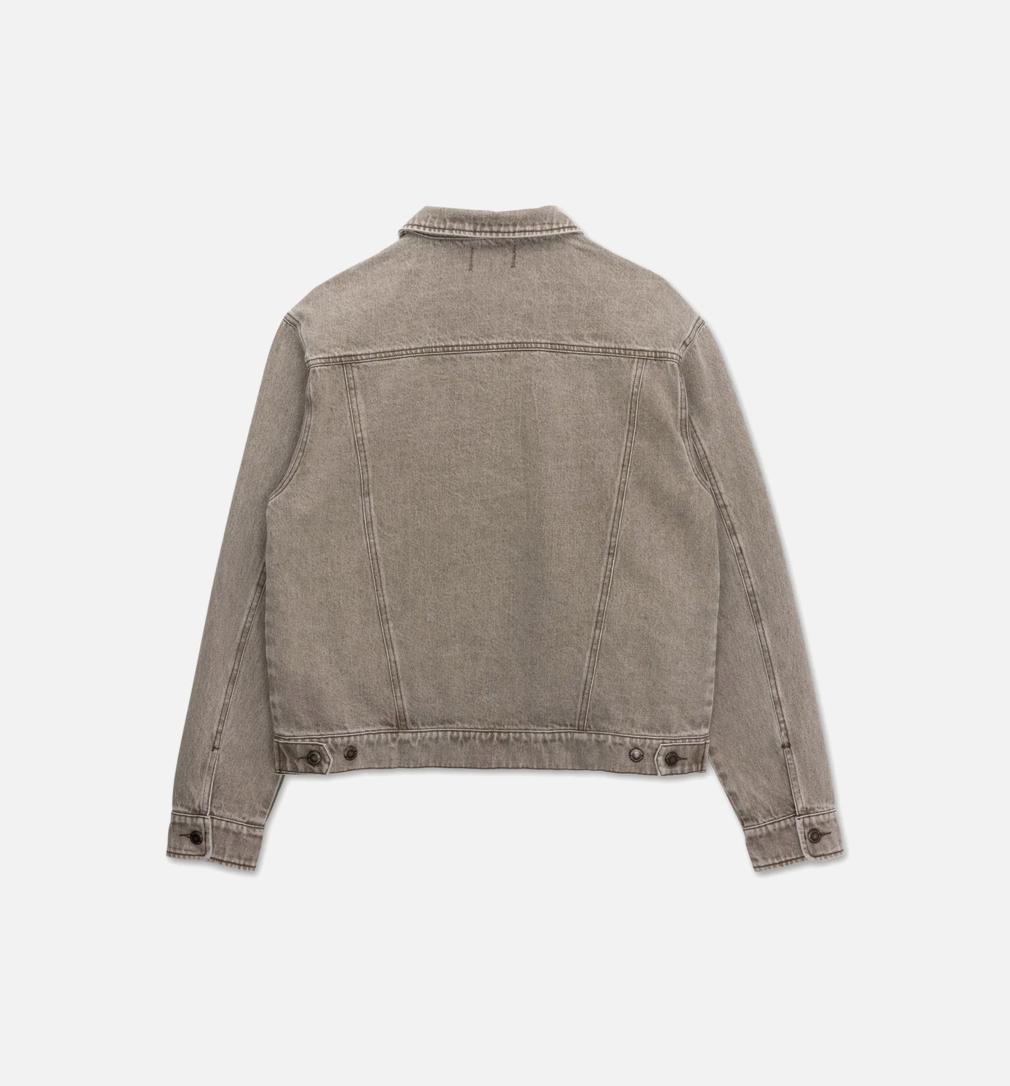 Washed Twill Trucker Mens Jacket Taupe