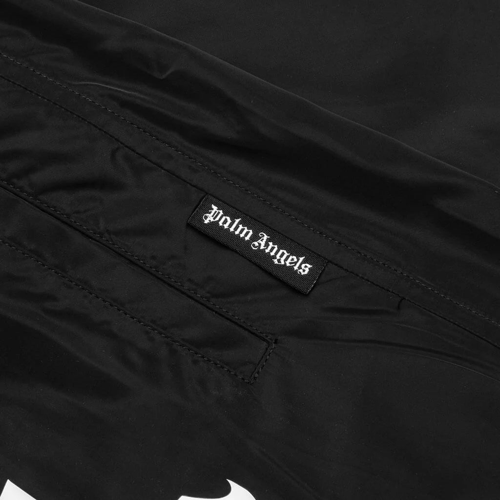 Curved Logo Swim Short Black White