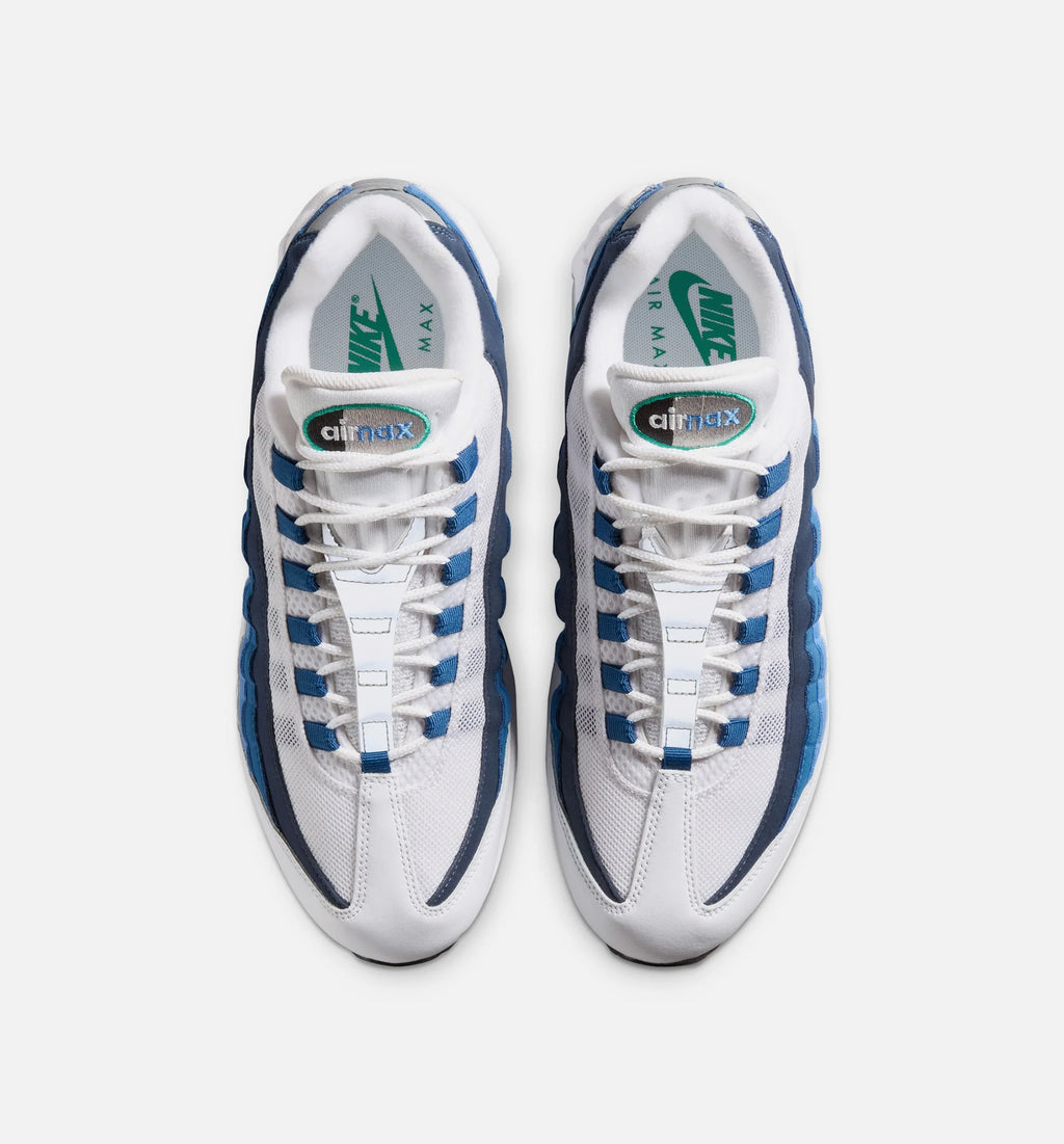 Air Max 95 Big Bubble Slate Mens Lifestyle Shoe White Emerald Green Lake Blue