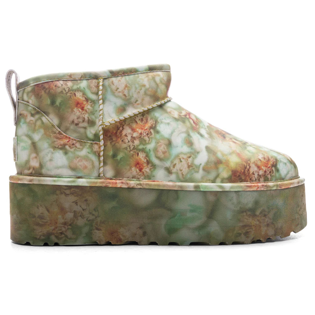 UGG x Collina Strada Classic Ultra Mini Platform Green Floral