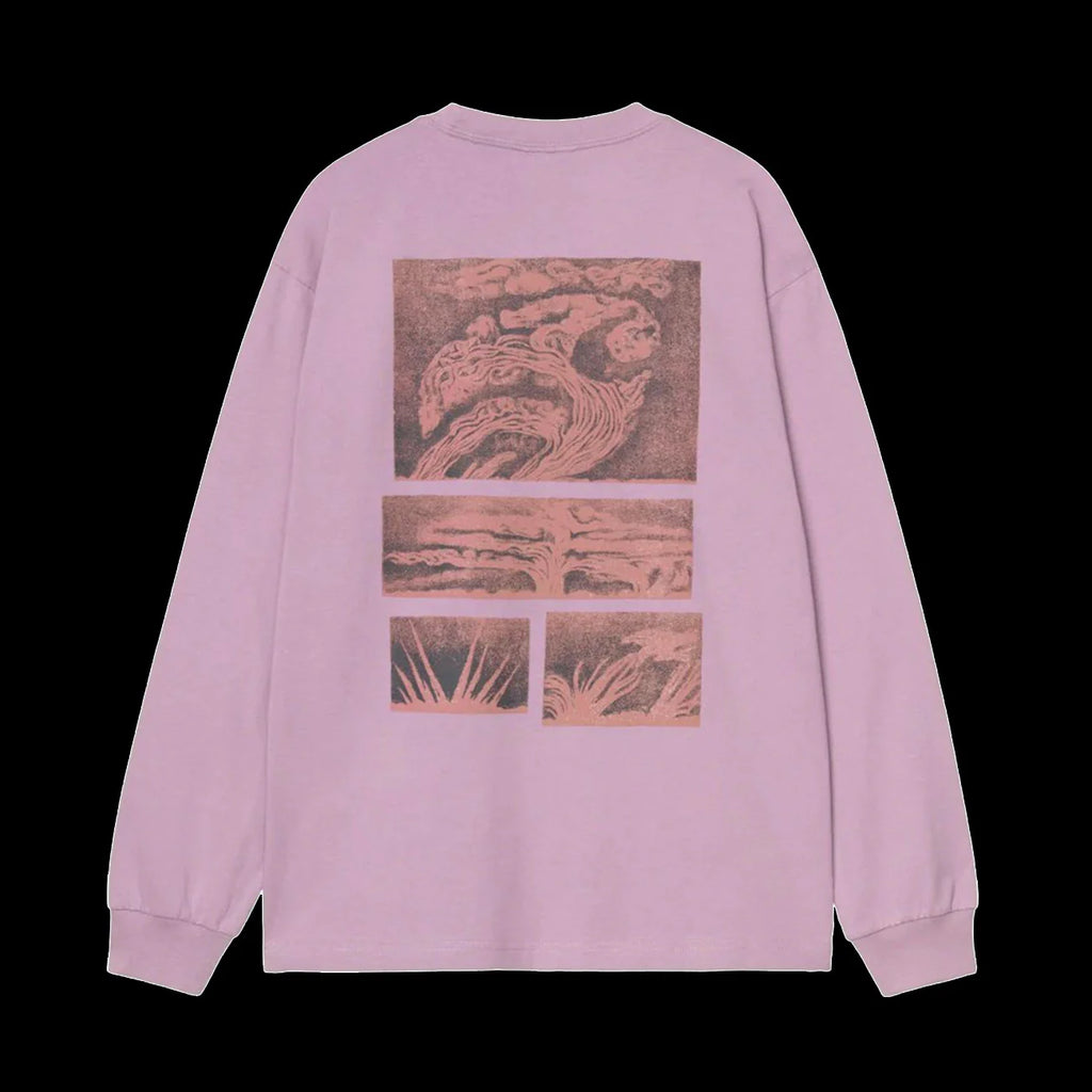 Carhartt WIp Emerge T Shirt Long Sleeve Gentle Purple Stone Washed