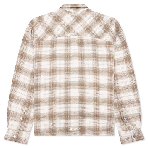 Waffle Flannel Shirt Mid Brown