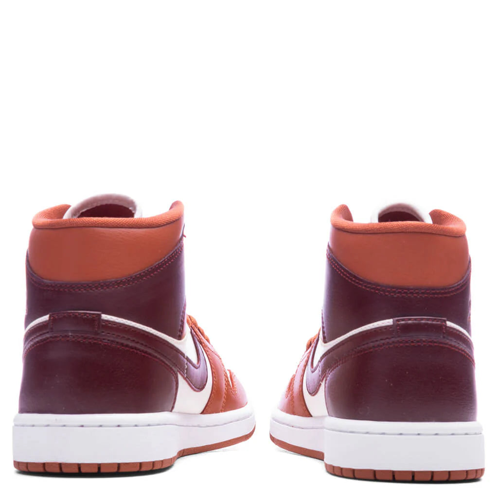 Womens Air Jordan 1 Mid Dusty Peach Night Maroon Sail
