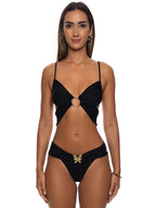 Ring Butterfly Bralette-Banded Scrunch Side Bikini