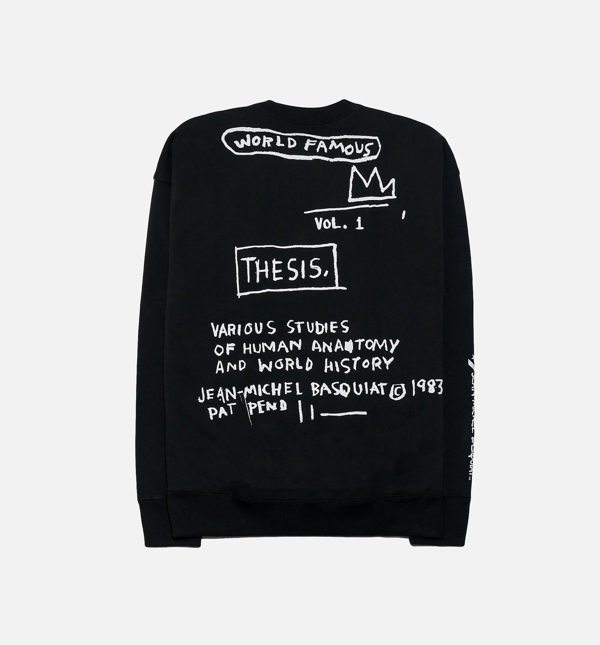World Famous By Jean Michel Basquiat Fleece Crew Mens Crew Black