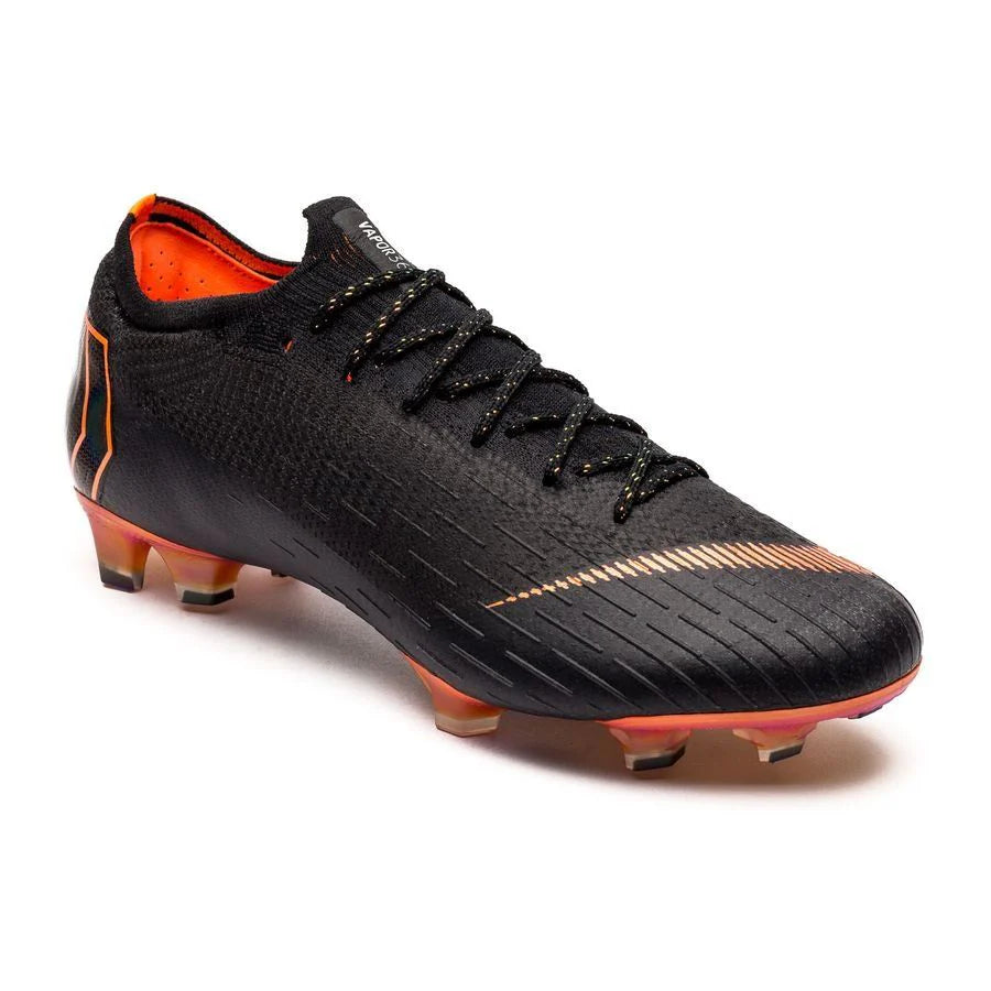 Nike Mercurial Vapor 12 Elite FG Firm Ground Mens Soccer Cleats Black Total Orange