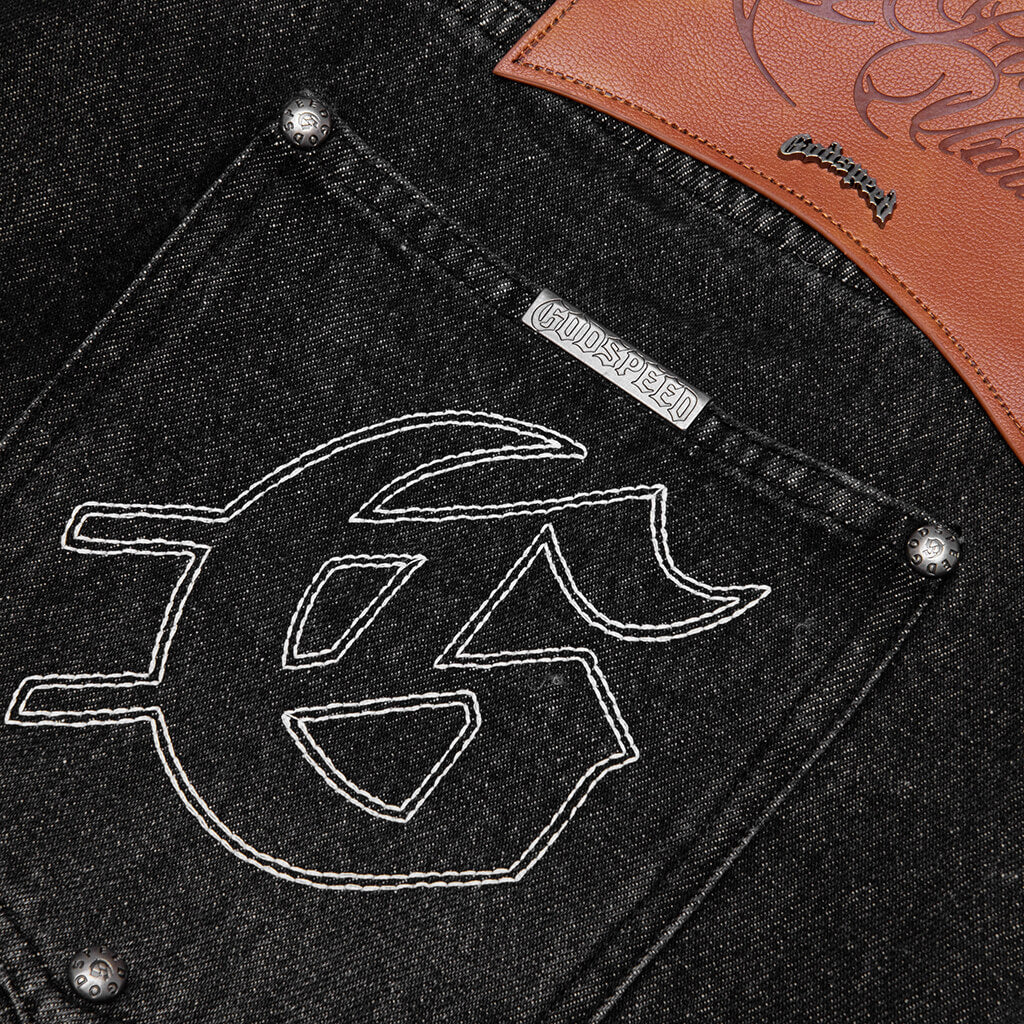 Femur Denim Shorts Black