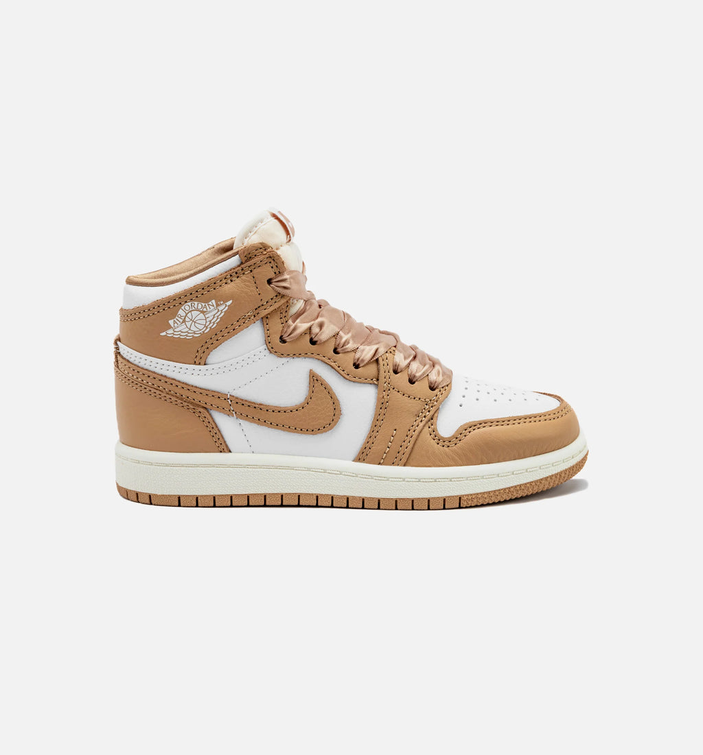 Air Jordan 1 Retro High OG Praline Preschool Lifestyle Shoe Praline White Sail Free Shipping