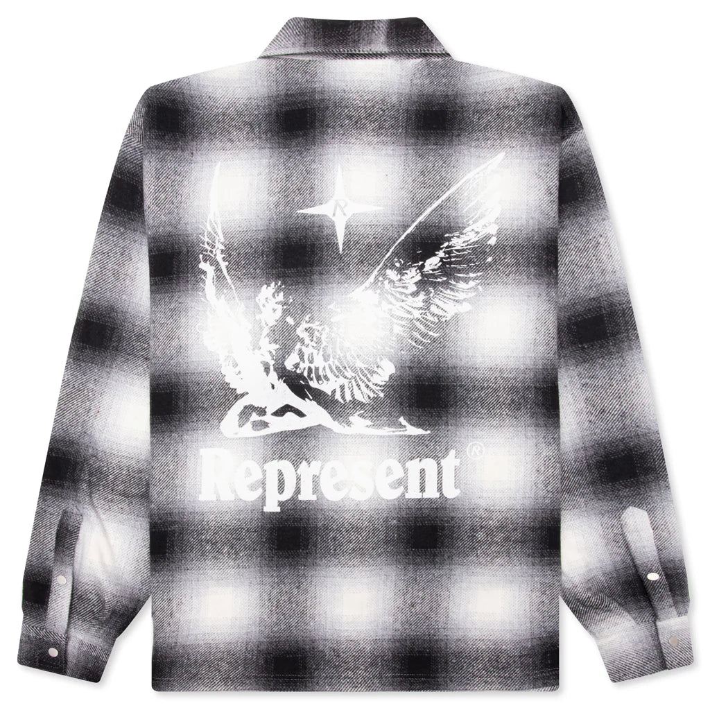 Spirits of Summer Flannel Shirt Black White