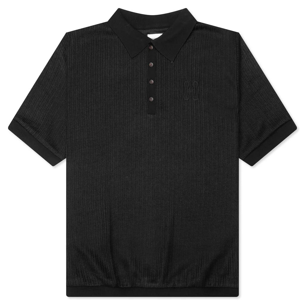 B Summer Knit Polo Shirt Black