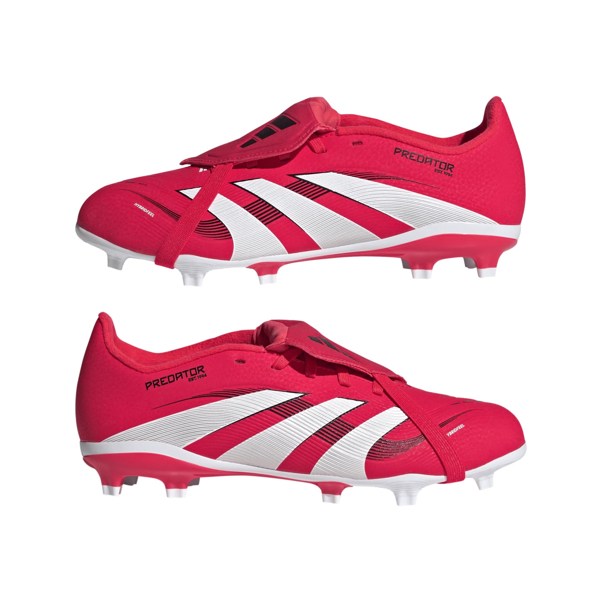 adidas Predator League Fold Over Tongue Firm Ground Boots Junior Red White