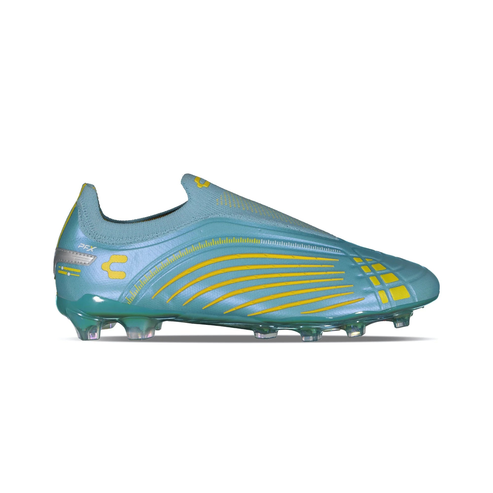 Charly Stingr Laceless PFX Firm Groud Aqua Yellow