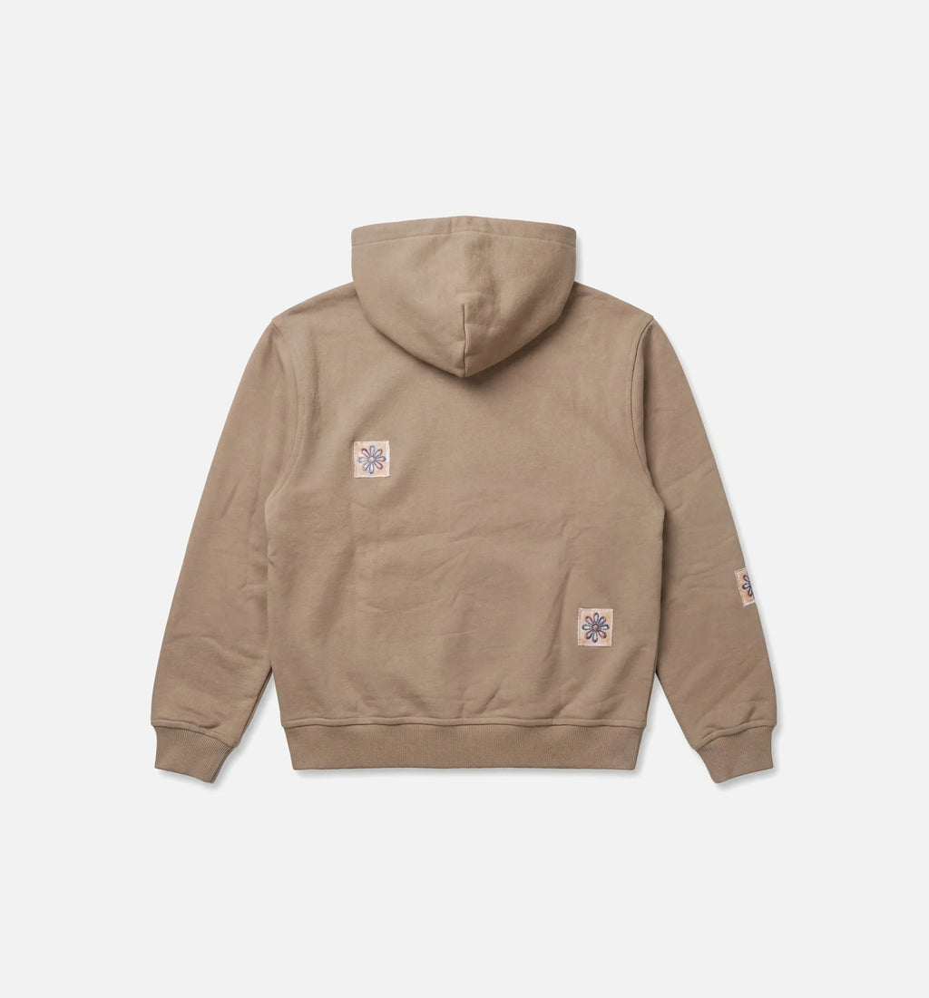 Flowers Mens Hoodie Brown