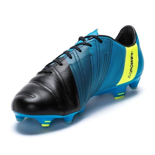 PUMA Evopower 13 LT FG Firm Ground Soccer Cleats Black White Atomic Blue