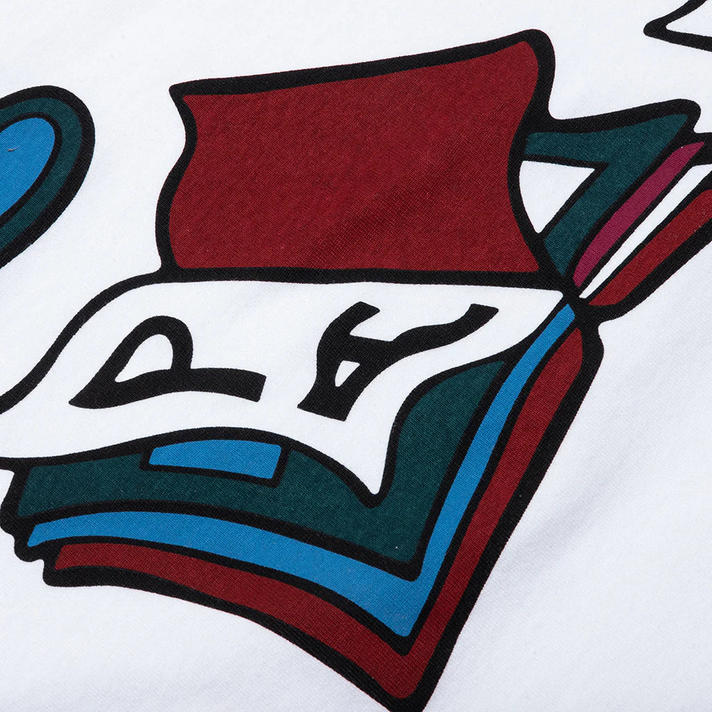 Wine and Books Long Sleeve T Shirt White