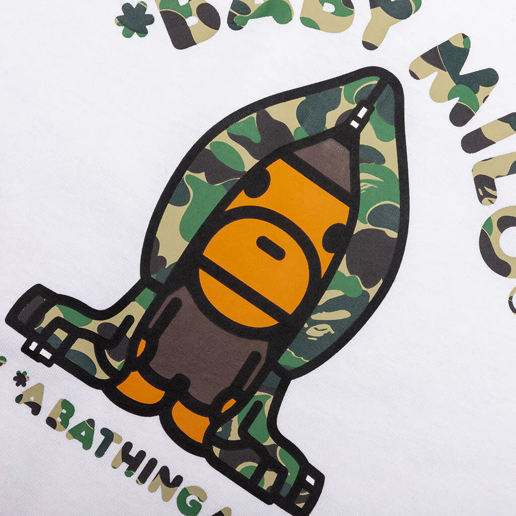 Kids ABC Camo Milo Hoodie Tee White Green