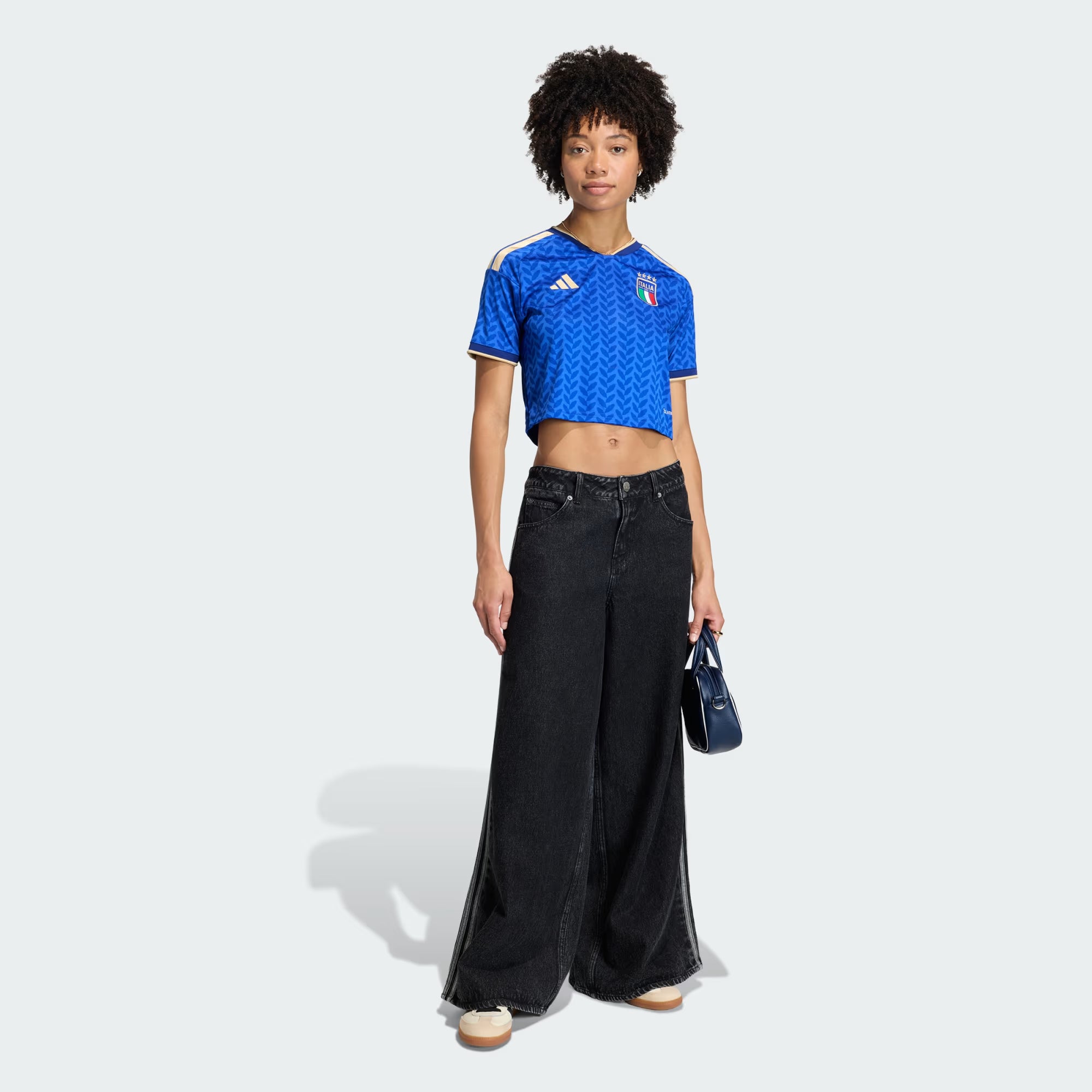 adidas Italy Home Cropped Womens Soccer Jersey 2026 Blue