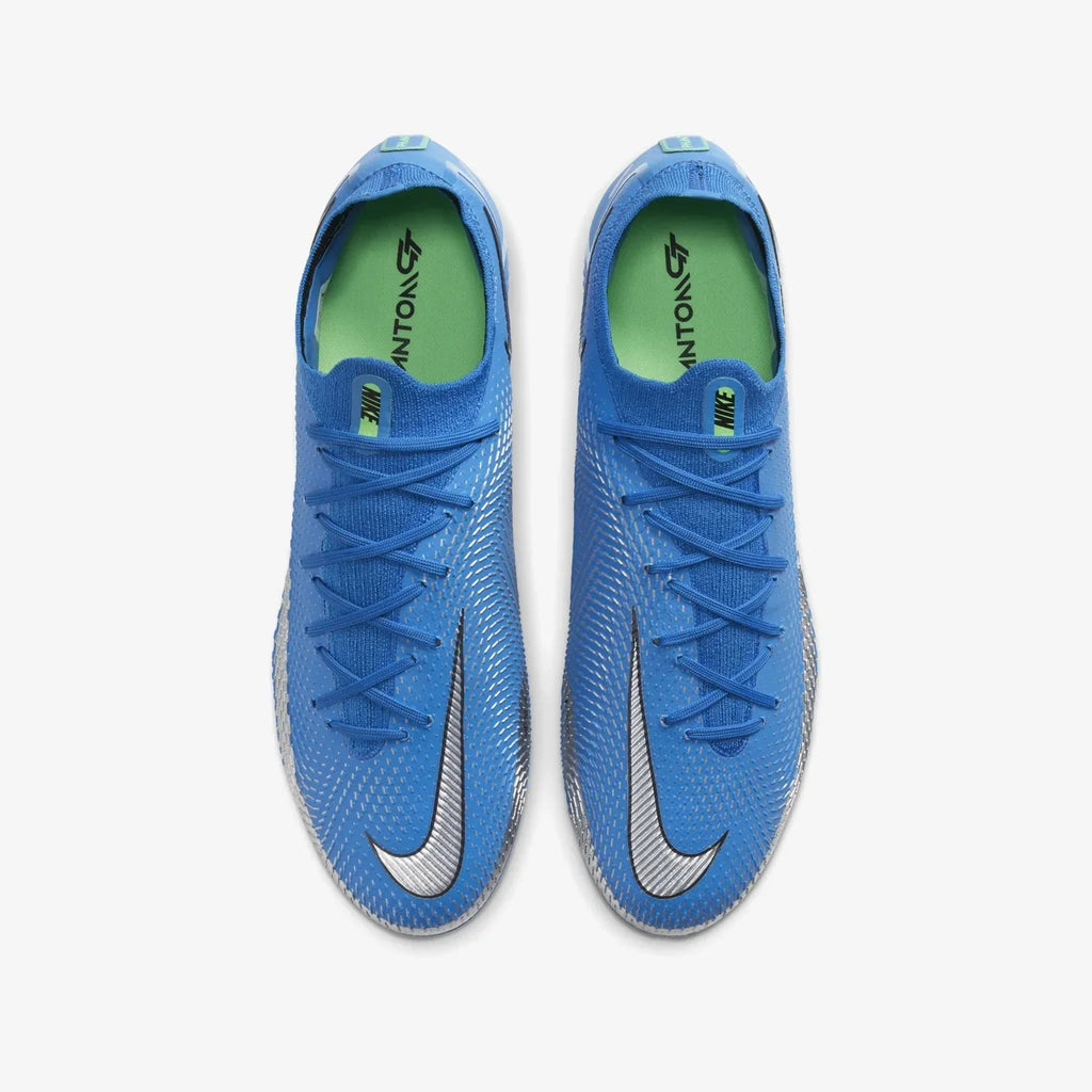 Nike Phantom GT Elit FG Firm Ground Soccer Cleats Blue Silver Green