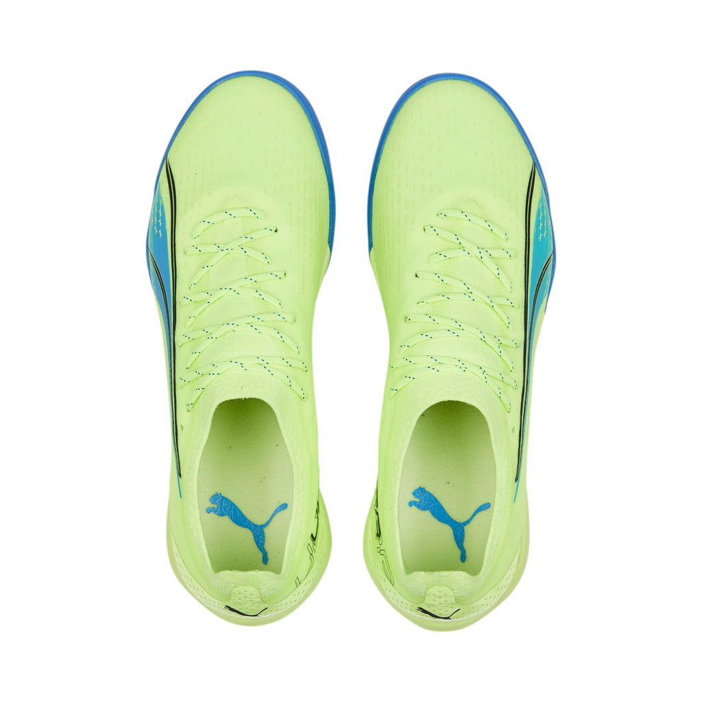 PUMA Ultra Ultimate Cage Turf Soccer Cleats Fizzy Light Parisian Night Blue Glimmer