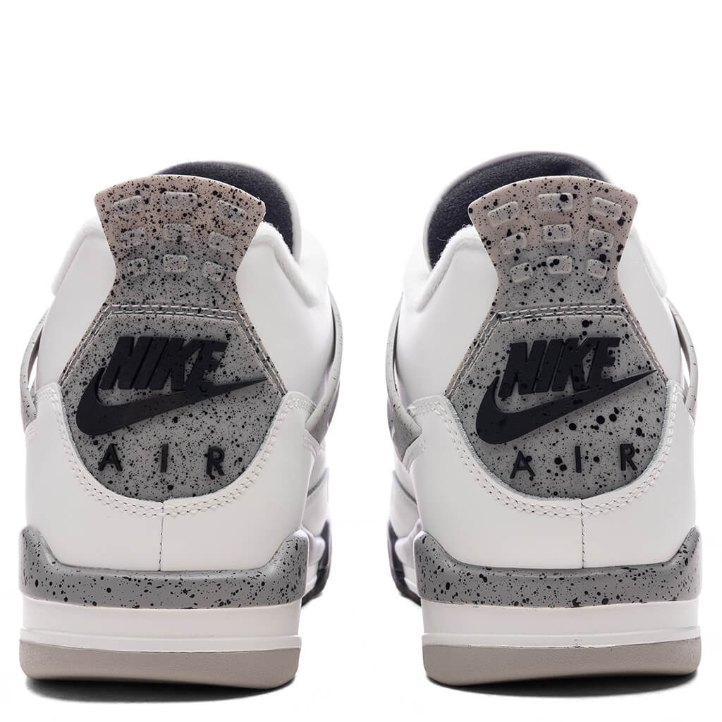 Air Jordan 4 Retro White Cement Summit White Fire Red Cement Grey Black