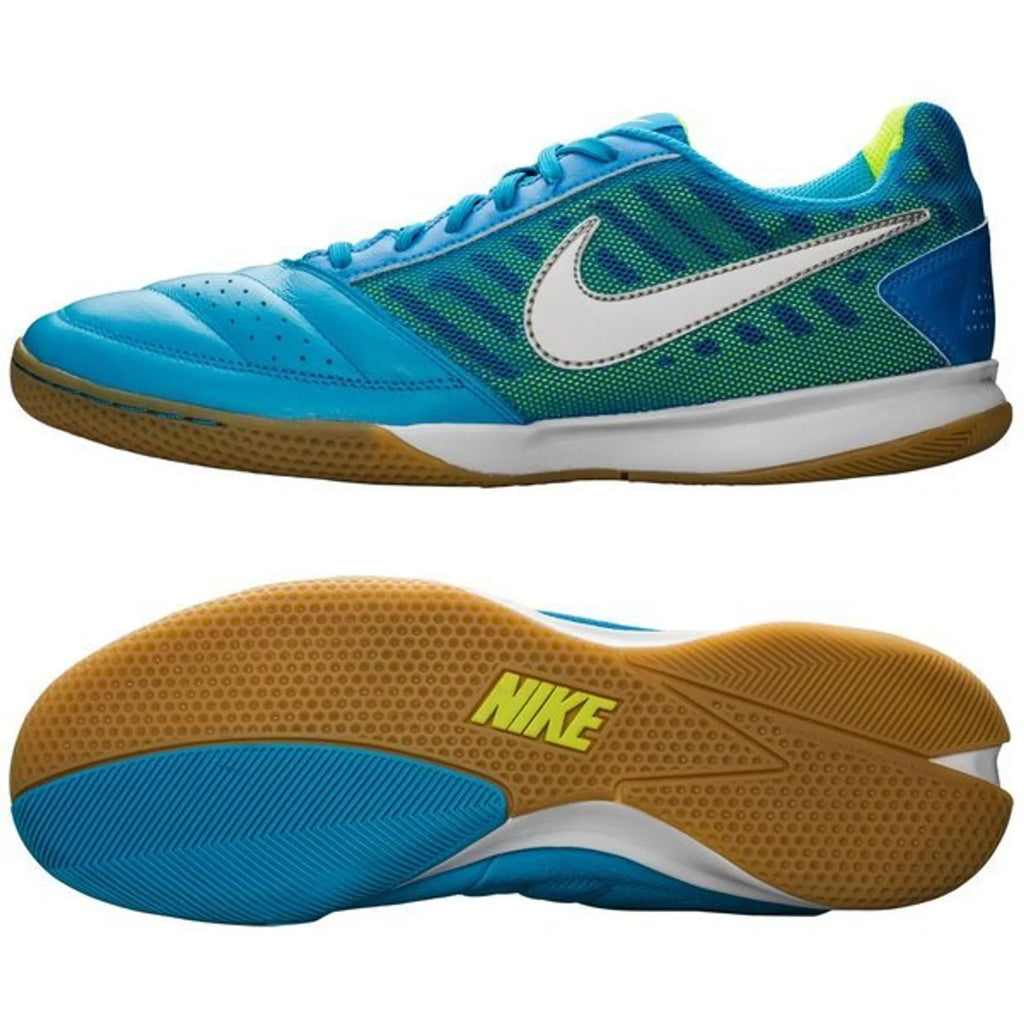 Nike Gato II Indoor Soccer Shoes Blue Lime White