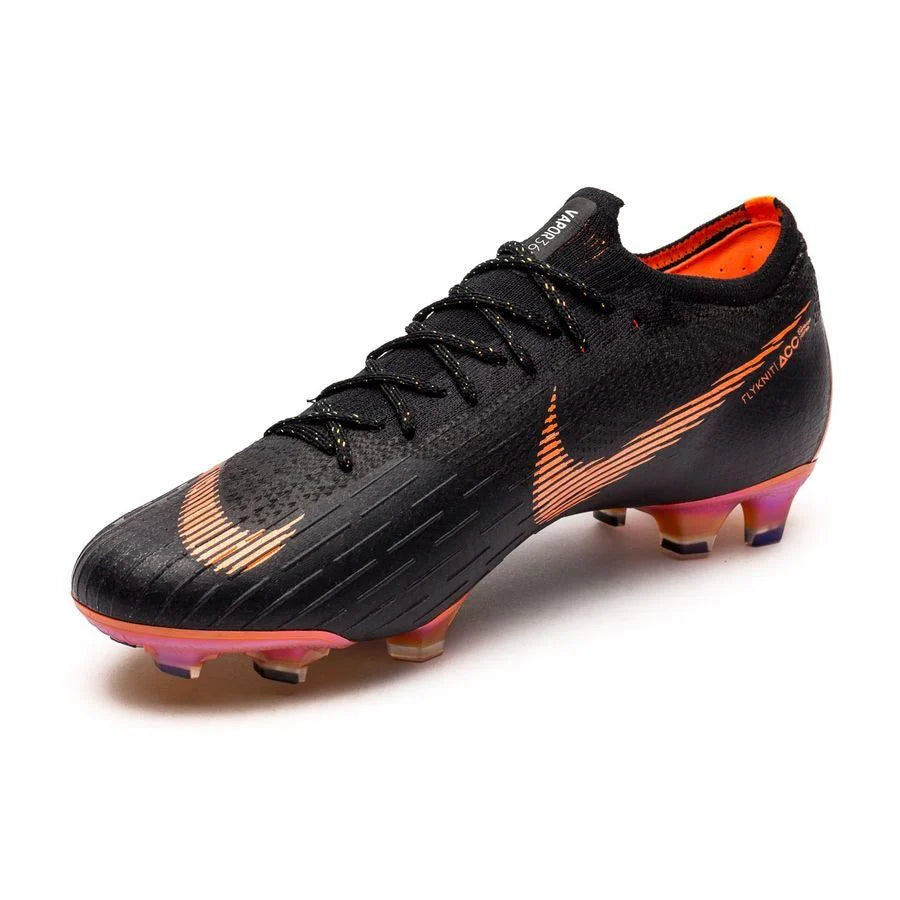 Nike Mercurial Vapor 12 Elite FG Firm Ground Mens Soccer Cleats Black Total Orange
