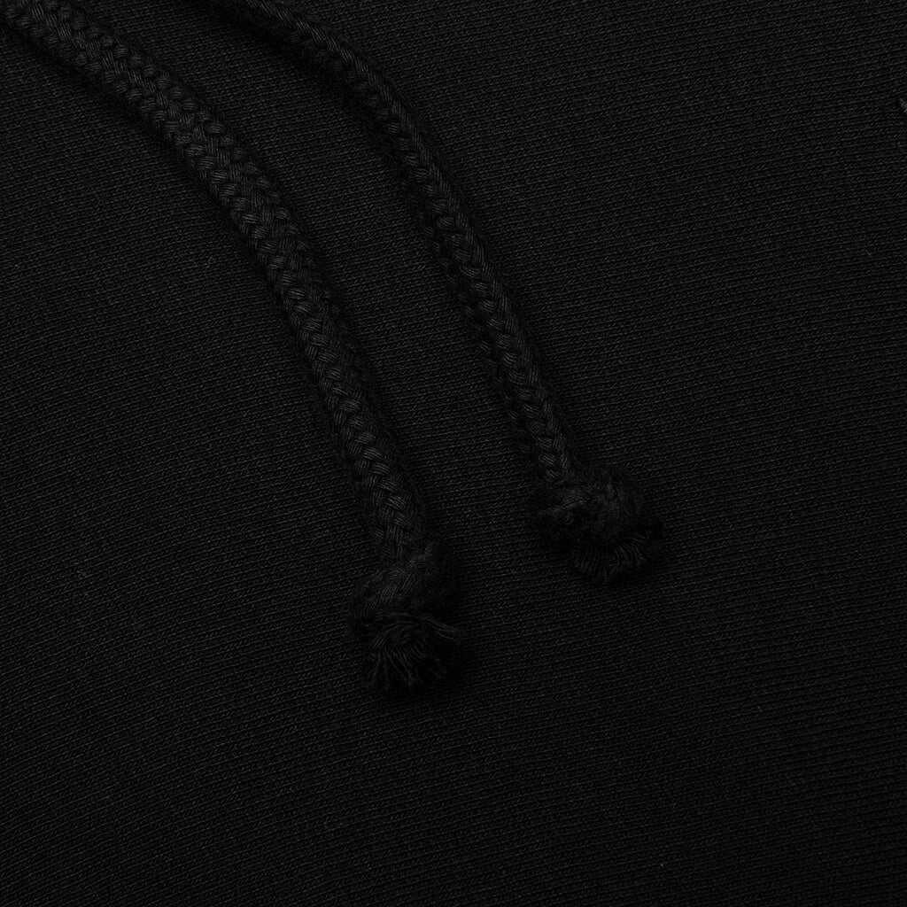 Logo Embroidery Hoodie Black