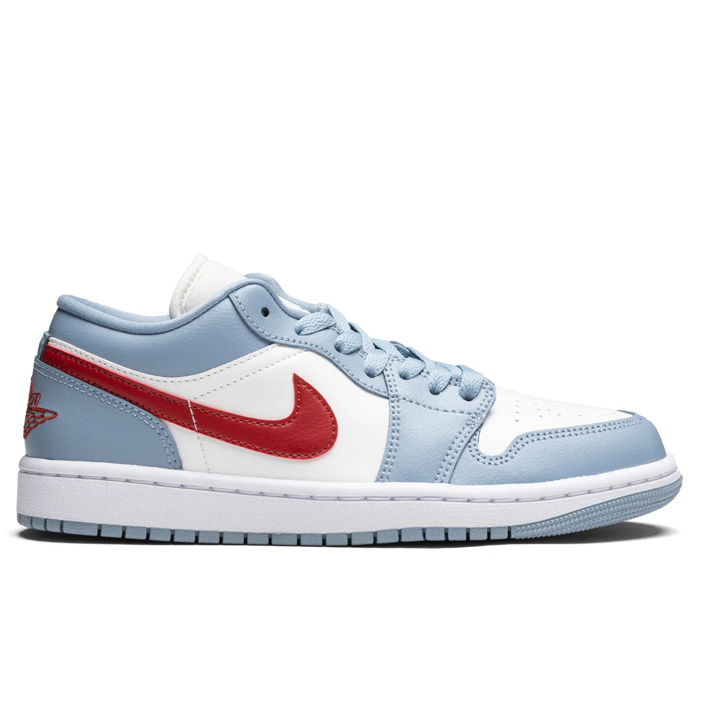 Womens Air Jordan 1 Low Sail Dune Red Blue Grey White