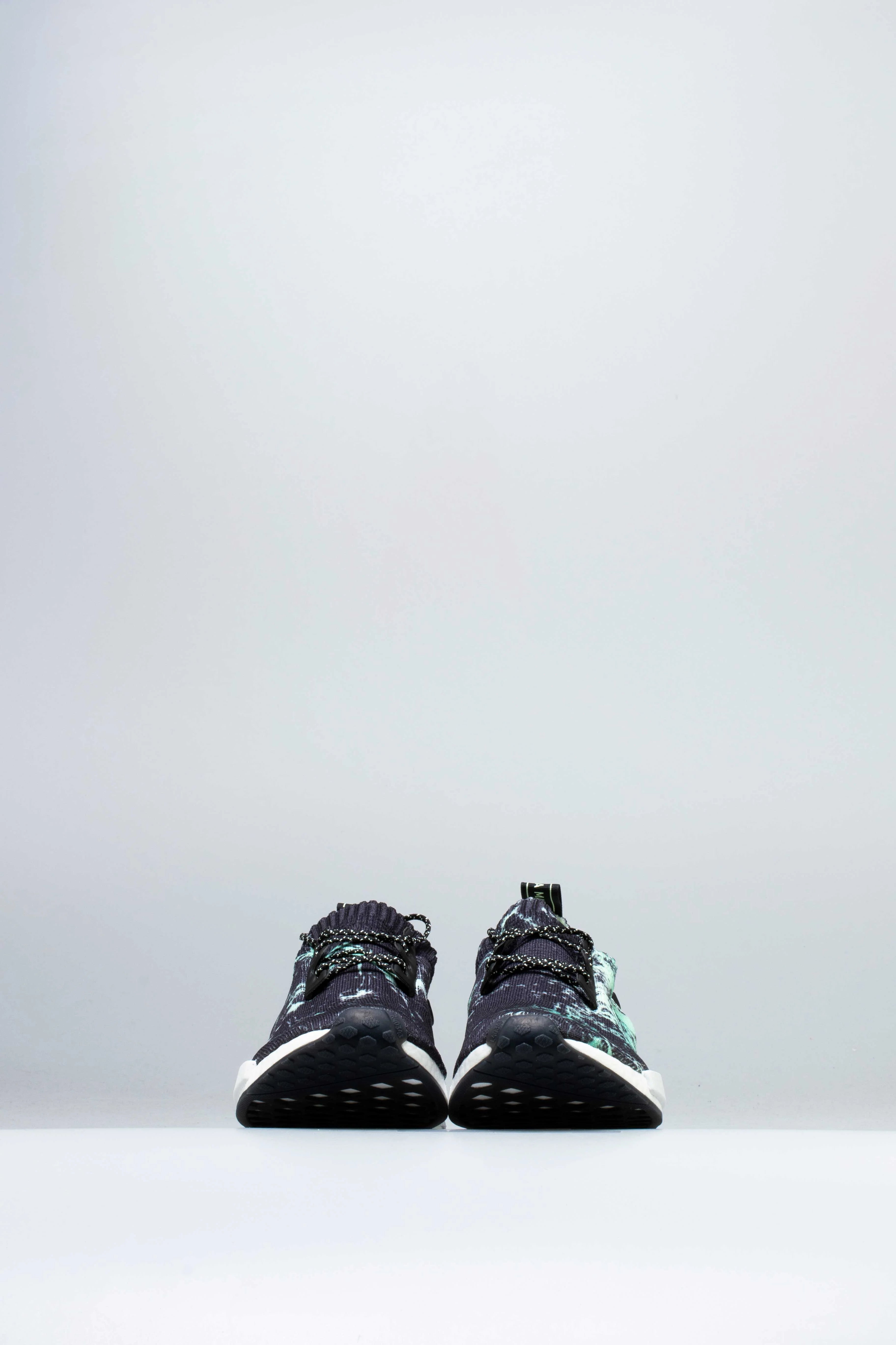 NMD R1 Primeknit Green Marble Mens Shoe Black White Green