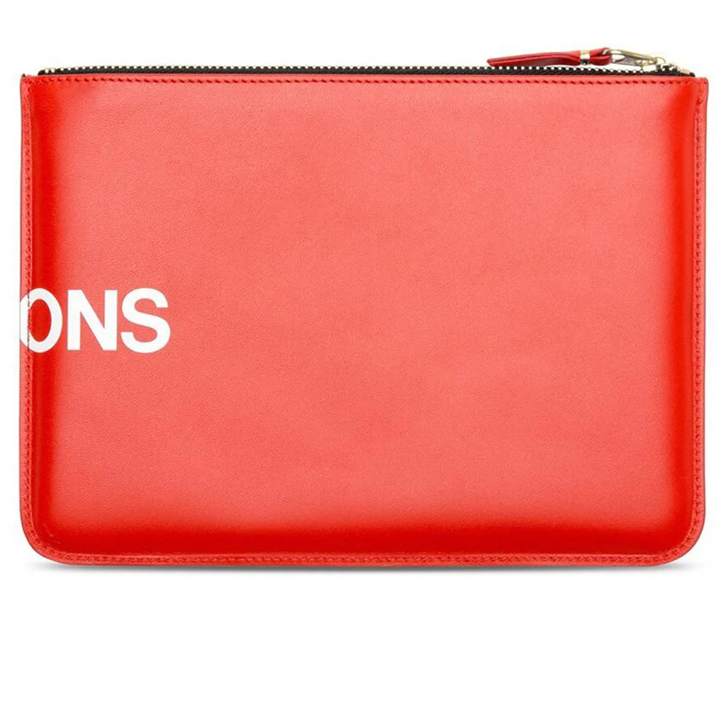 Comme des Garcons SA5100 Huge Logo Leather Wallet Red