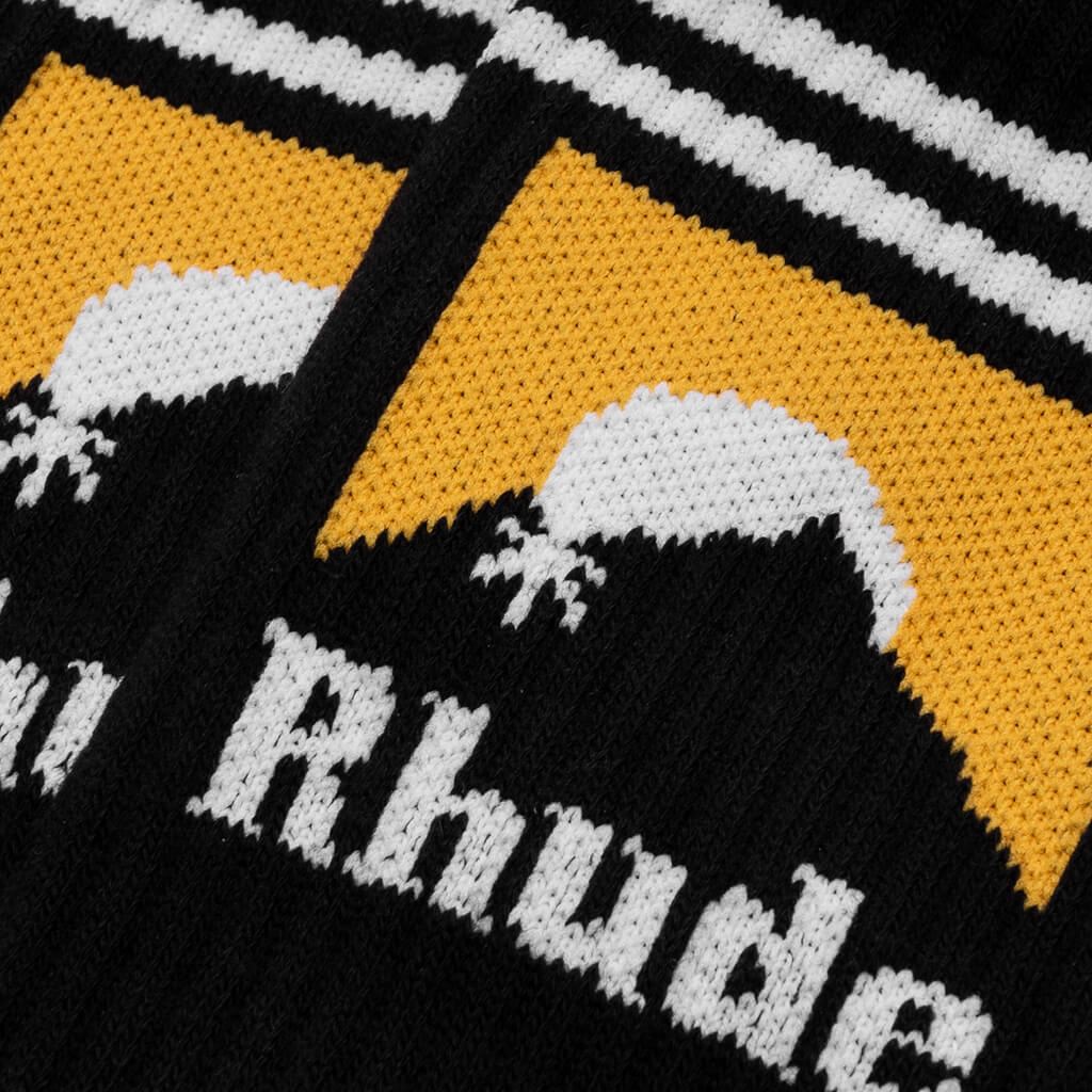 Striped Moonlight Sock Black White Yellow