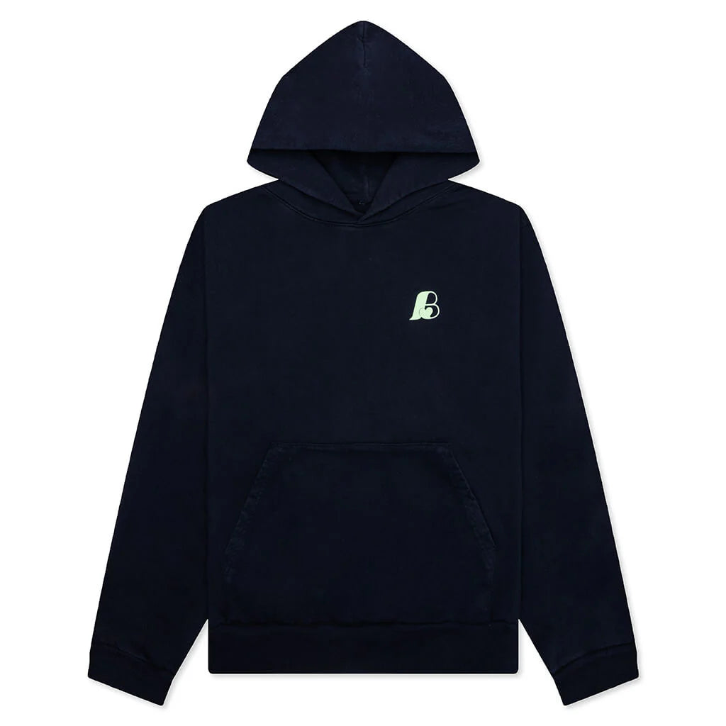 B Logo Hoodie Navy Mocha