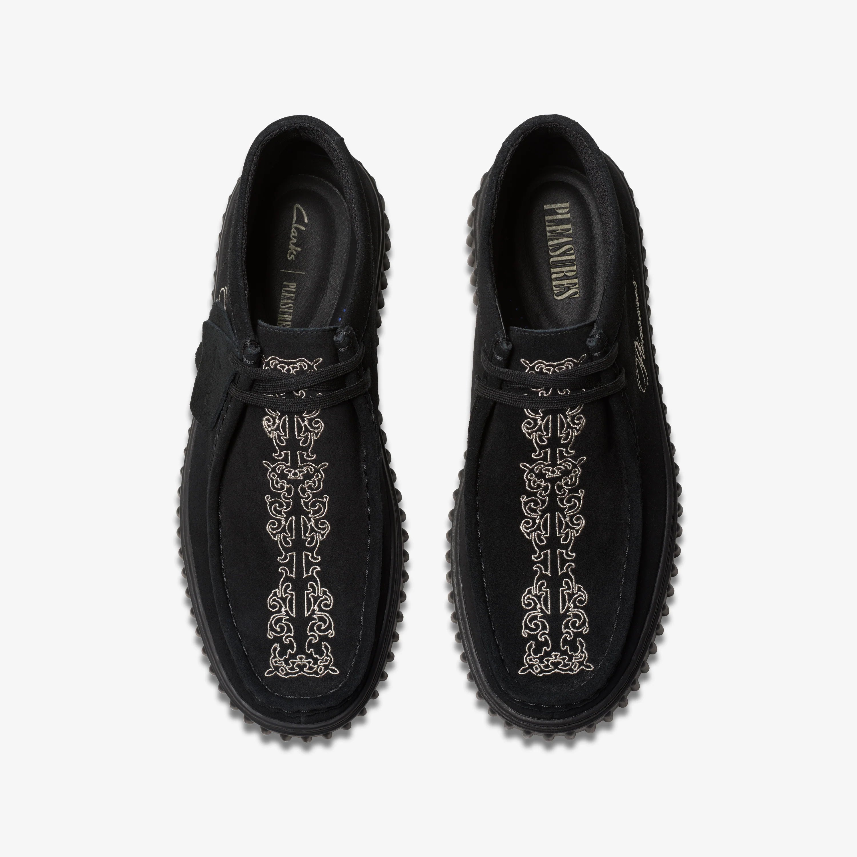 CLARKS X PLEASURES TORNHILL WOVEN BLACK SUEDE