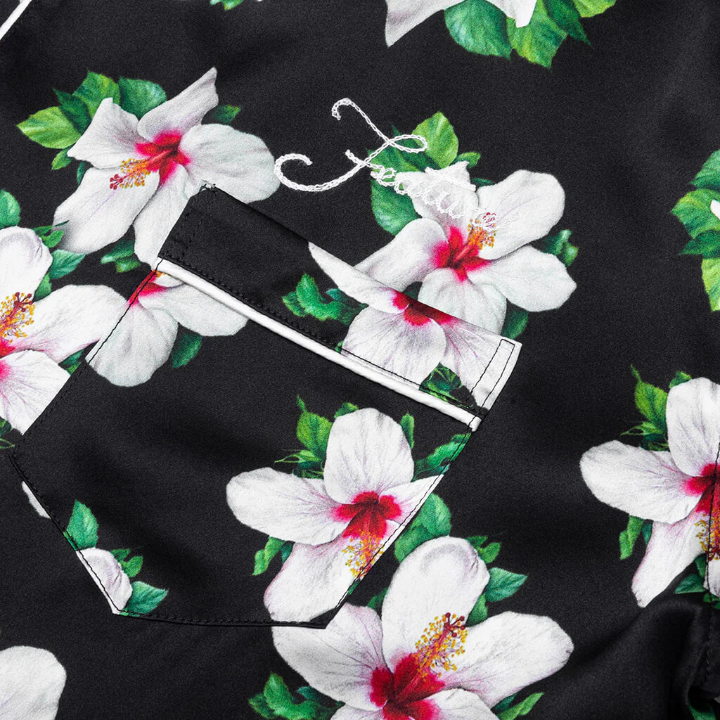 Howard Hawaiian Silk Shirt Black