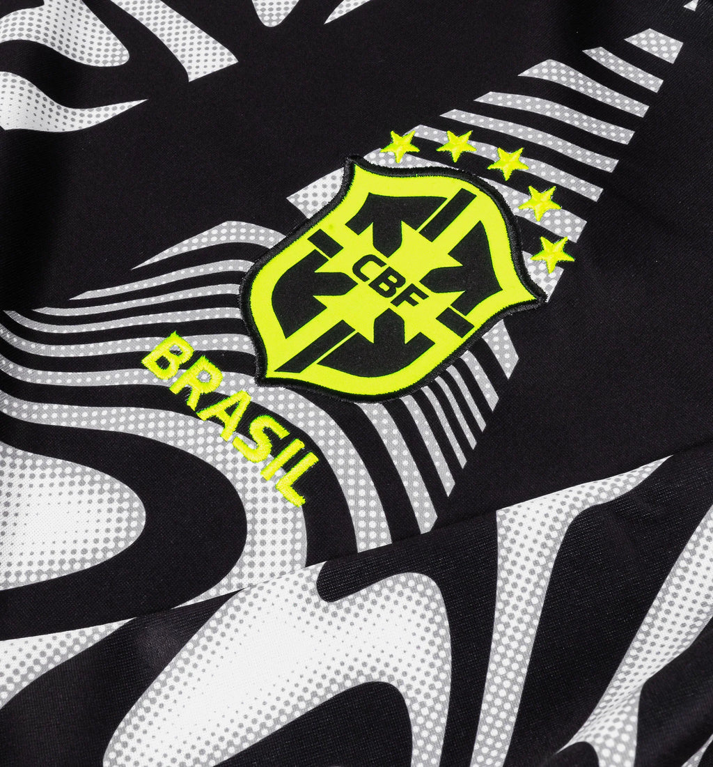 Brazil Hollywood Keeper Long Sleeve Mens Jersey Black Fluorescent Yellow Fluorescent Yellow