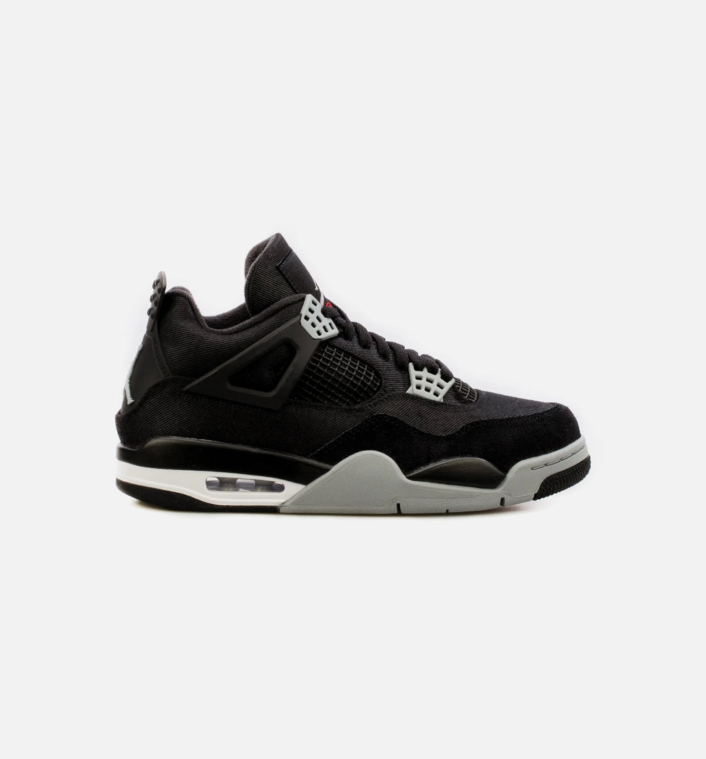 Air Jordan 4 Retro Black Canvas Mens Lifestyle Shoe Black Limit One Per Customer