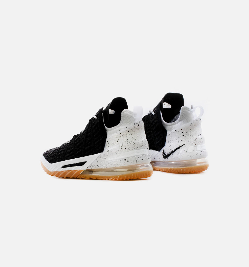 Lebron 18 Black Gum Mens Basketball Shoe Black White