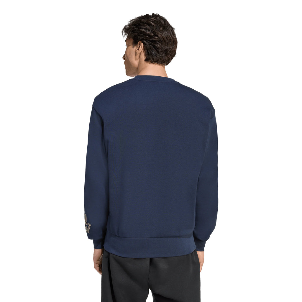 adidas Real Madrid Heritage Crew Mens Sweat Navy