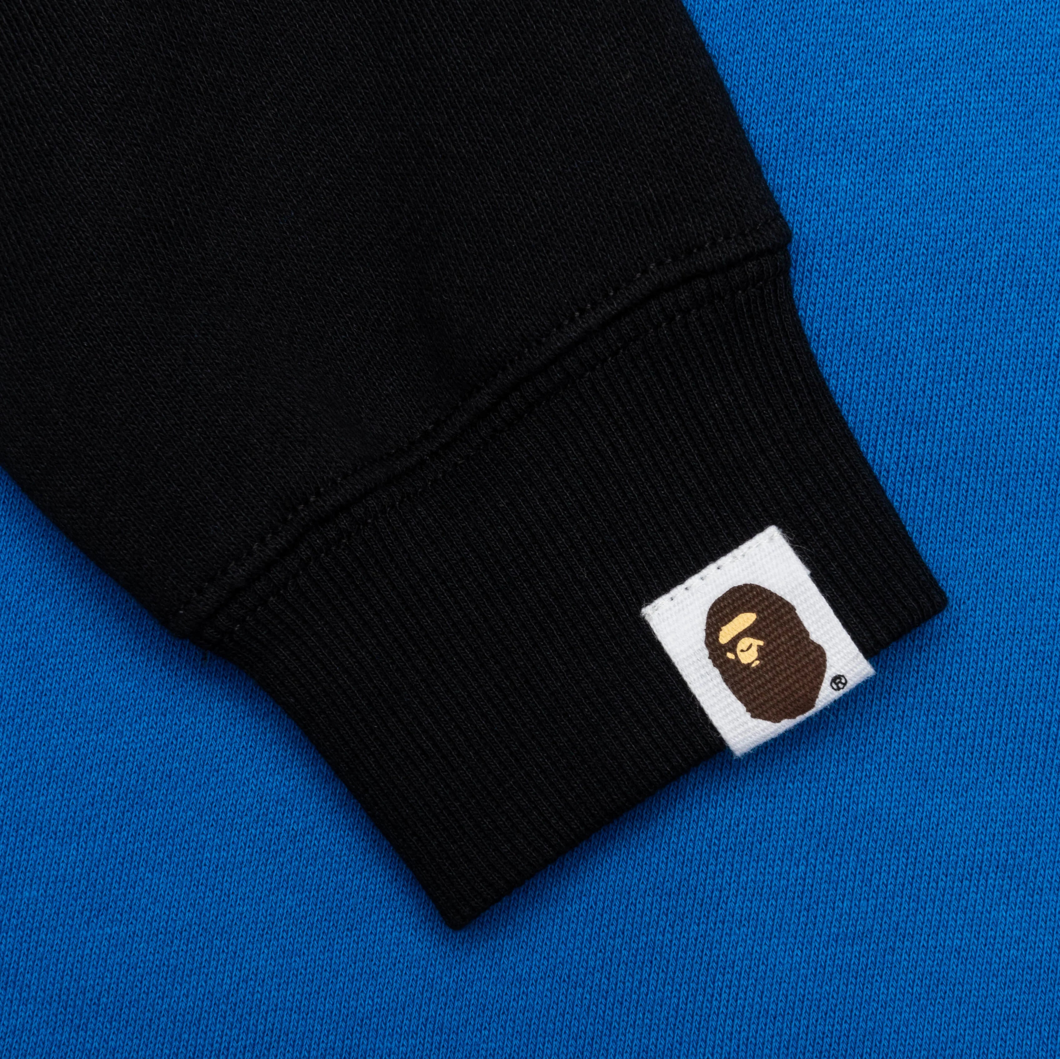Kids Bape Logo Layered Baseball Sweatshirt Blue
