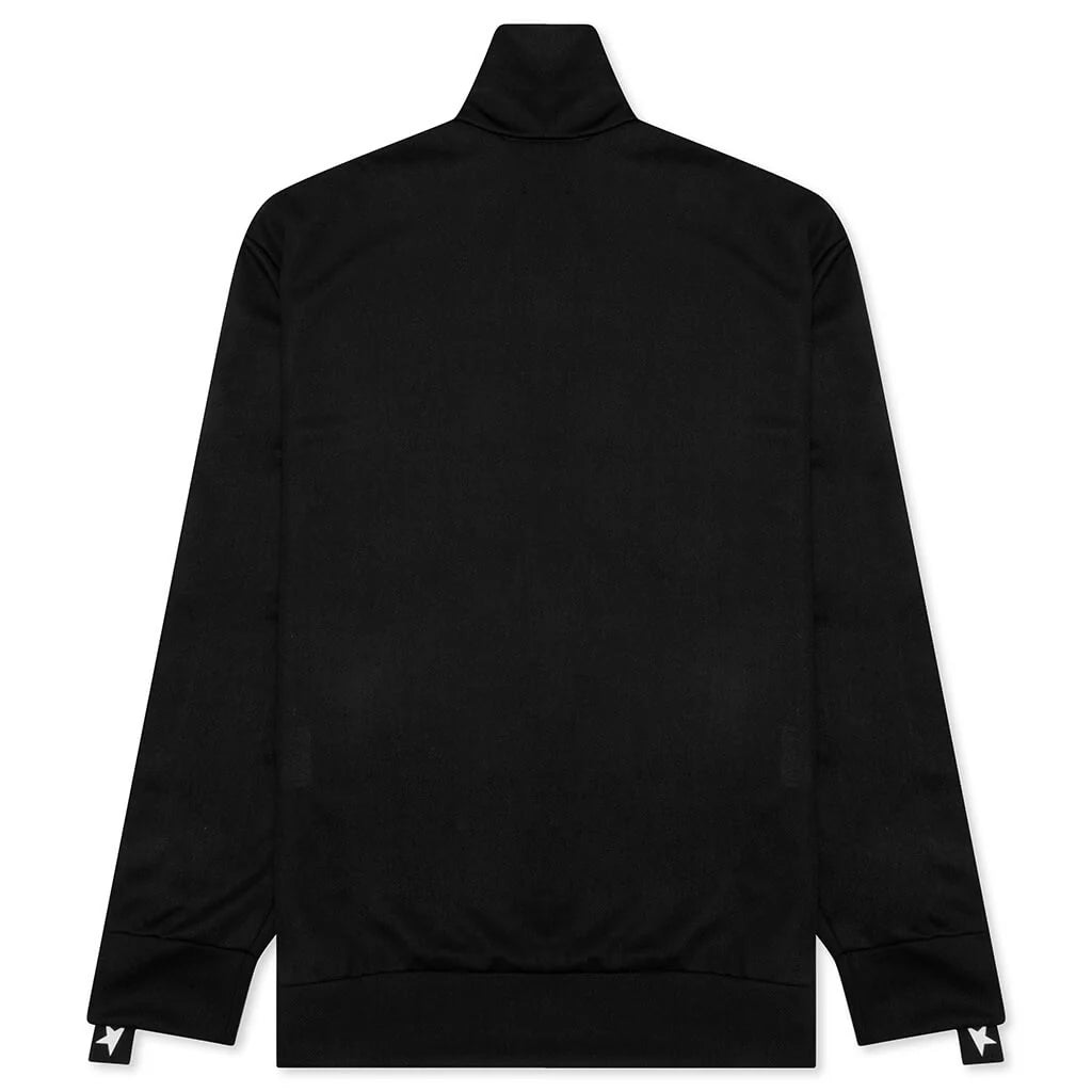 Star Zipped Track Jacket Black White