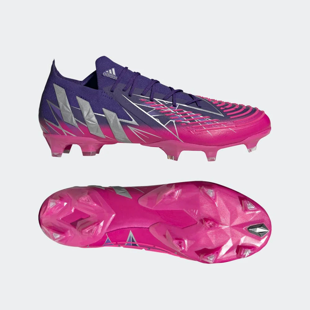 adidas Predator Edge1 FG Low Firm Ground Boots Team College Purple Silver Metallic Team Shock Pink