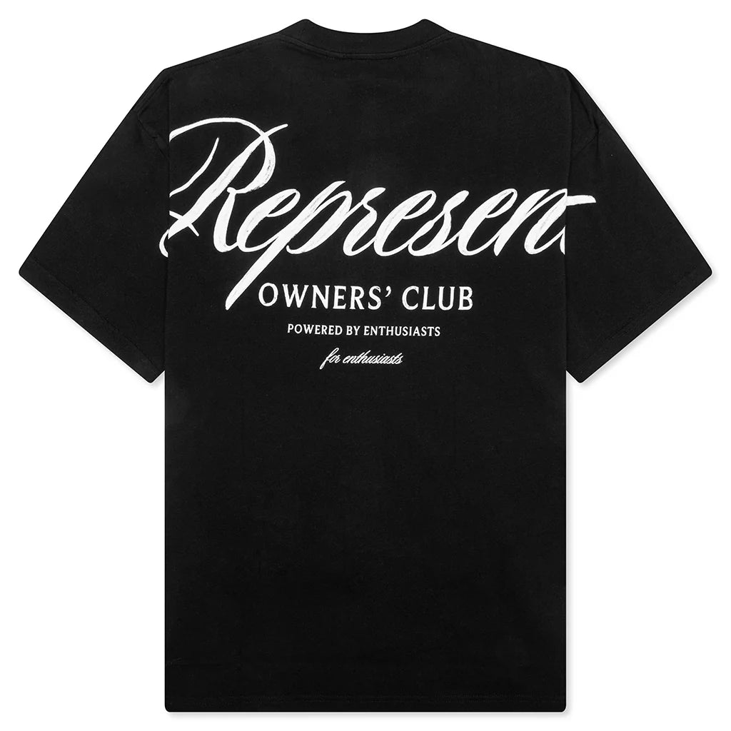Owners Club Script T Shirt Black