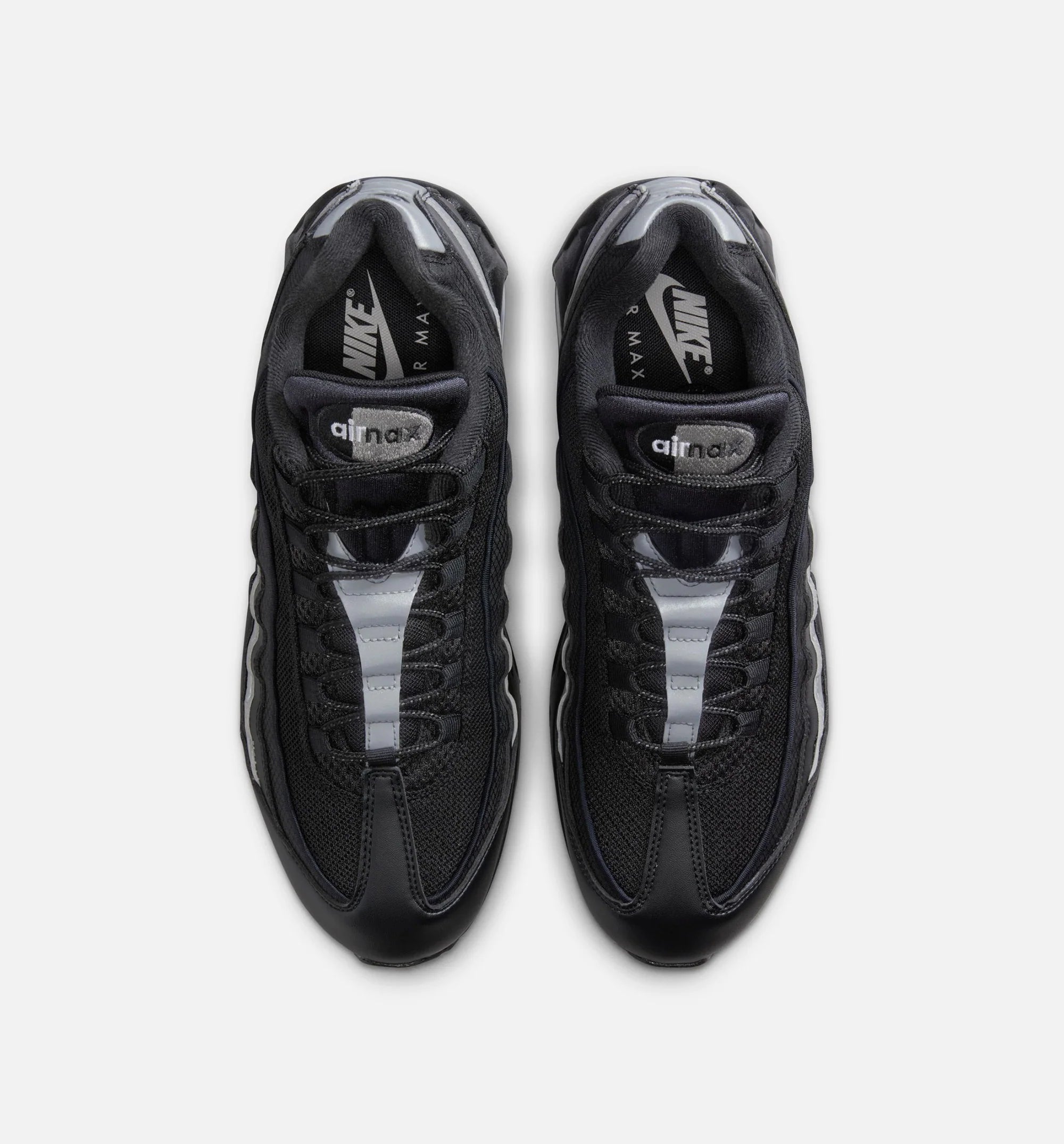 Air Max 95 Big Bubble OG Reflective Accents Mens Lifestyle Shoe Black Black White Metallic Silver